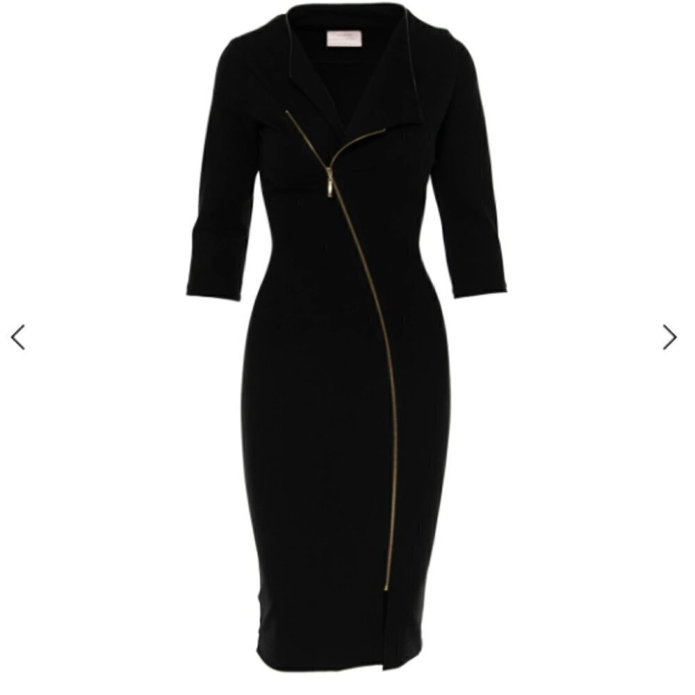Roserry Chelsea Zipped Jersey Midi Dress In Black